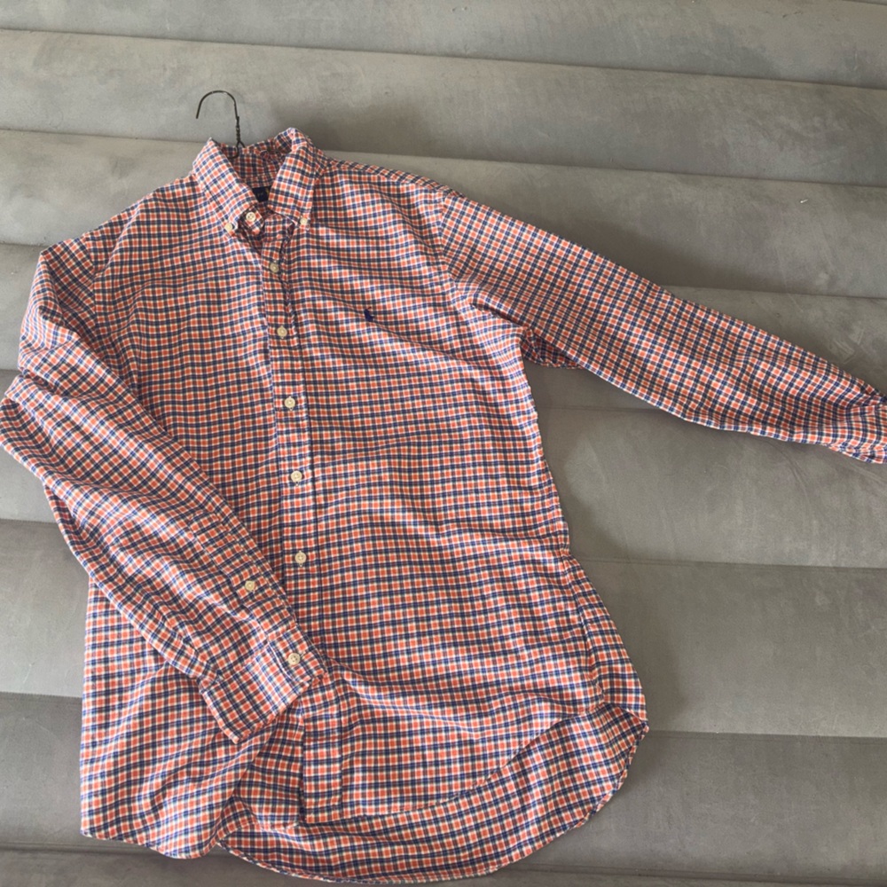 Ralph Lauren Red and Blue Checkered Men's Shirt